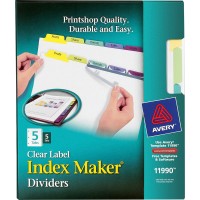 Avery Write-On Dividers Tabs (8/Set) - Transparent